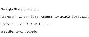 Georgia State University Address