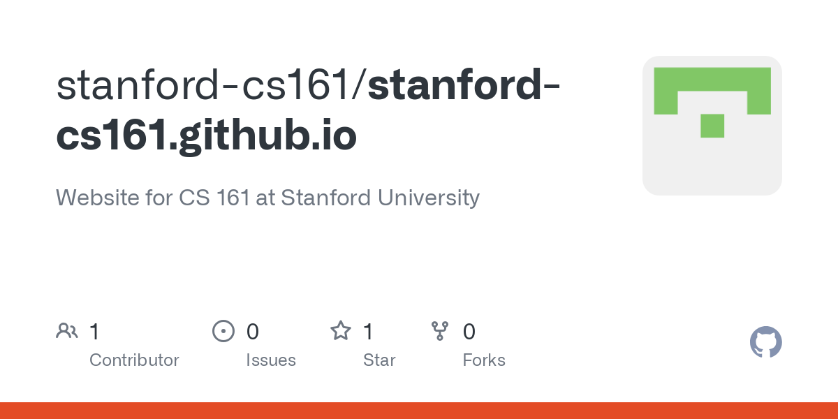 Github Stanford Cs161 Stanford Cs161 Github Io Website For Cs 161 At