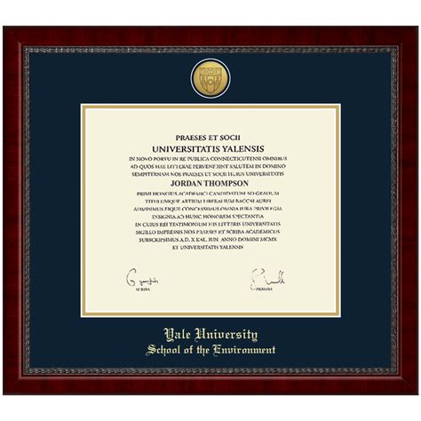 Gold Engraved Medallion Diploma Frame In Sutton Yale University Item