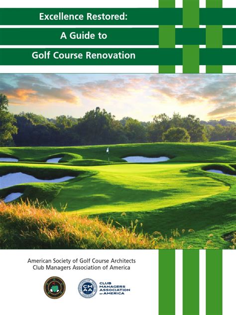 Golf Course Renovation Guide Pdf Golf Course Finance General