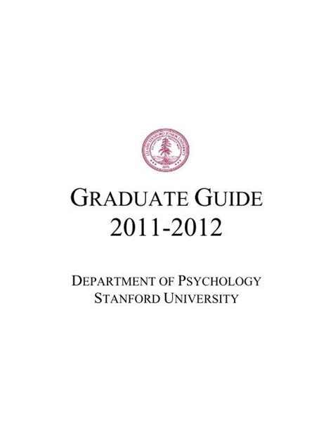 Graduate Guide Psychology Stanford University