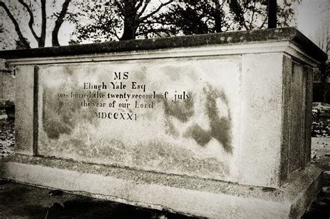 Grave Stone Of Founder Of Yale University Eliugh Yale Buried In