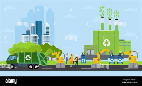 Green City And Waste Management Landscape Vector Of A Profitable