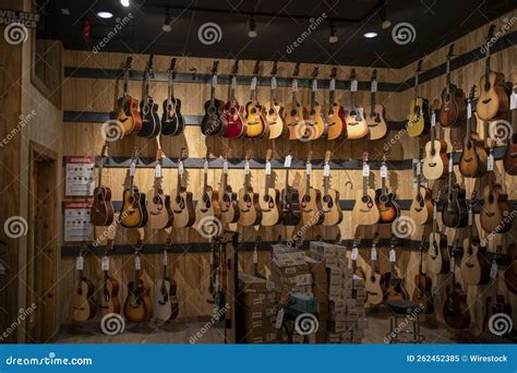 Guitar Center Interior Front View Wall Of Guitars Editorial Image