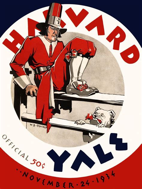 Harvard Vs Yale Poster 1934 Football Poster