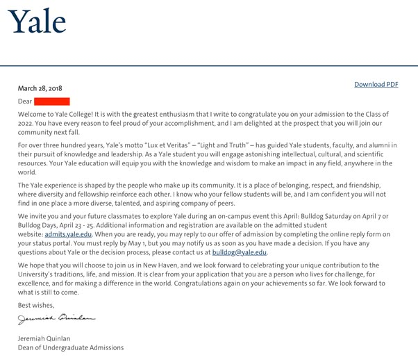 Here S What A Yale Likely Letter Looks Like Applyingtocollege