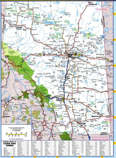 Highway Map Of Alberta Map With Cities