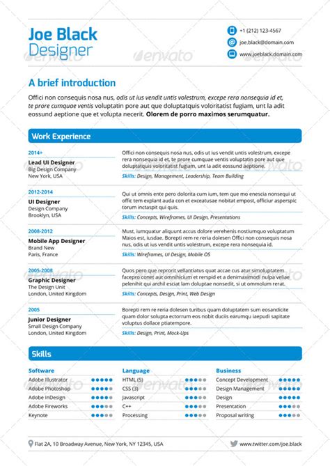 Hired Resume Print Templates Graphicriver