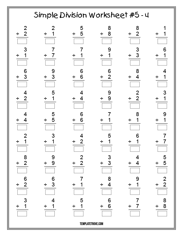 How To Calculate Division Worksheets