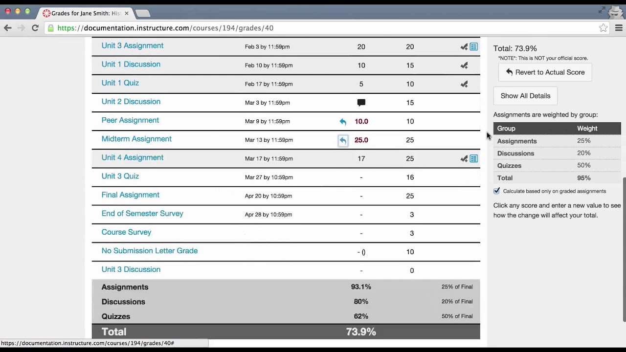 How To Check Your Grades In Canvas Oct14 Youtube