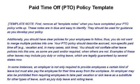 How To Create A Pto Policy Small Business Guide Template