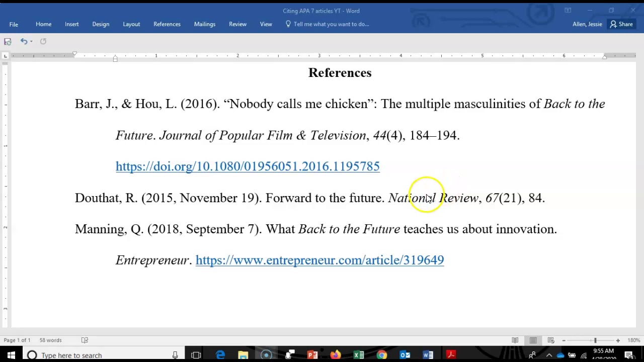 How To Do References In Apa 7