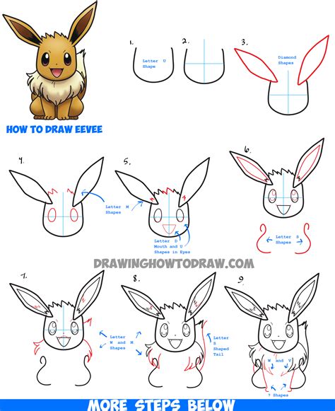 How To Draw Eeveelutions Step By Step Pokemon Characters Anime Draw