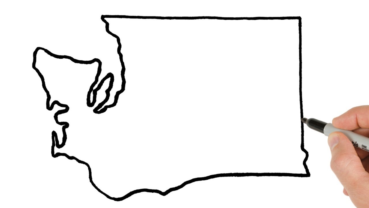 How To Draw Washington State Map Drawing Tutorial Usa Map