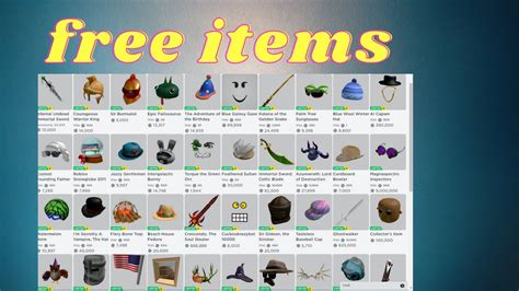 How To Get Free Roblox Avatar Items Youtube