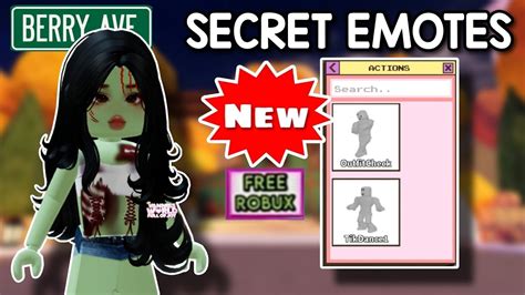 How To Get New Secret Emotes In Berry Avenue Youtube