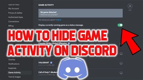 How To Hide Game Activity In Discord