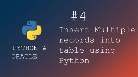 How To Insert Excel Data Into Oracle Table Using Python Script