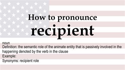 How To Pronounce Recipient Meaning Youtube