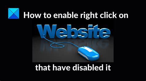 How To Re Enable Disabled Right Click On Websites