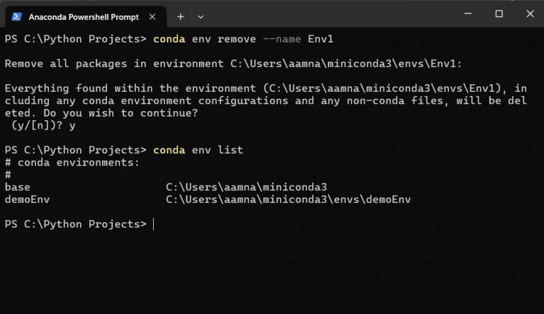 How To Remove A Conda Environment