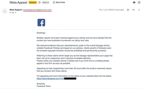 How To Spot Fake Facebook Support Email Scams