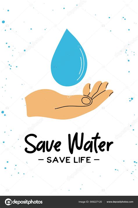 Human Hand Holding Water Drop Clipart In Flat Line Modern Style With