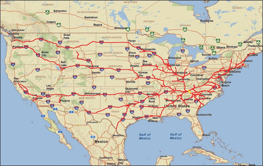 I 10 Highway Map