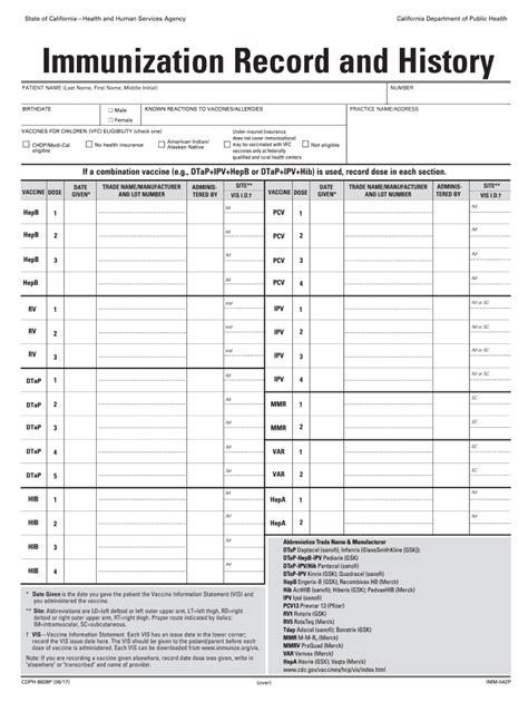 Immunization Record History Fill Out Sign Online Dochub