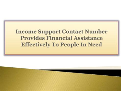 Income Support Phone Number