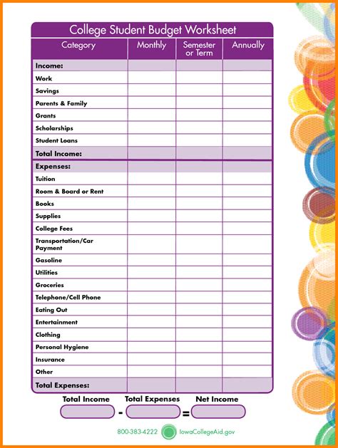 Income Vs Expense Worksheet Kids Income Spreadsheet Expenses