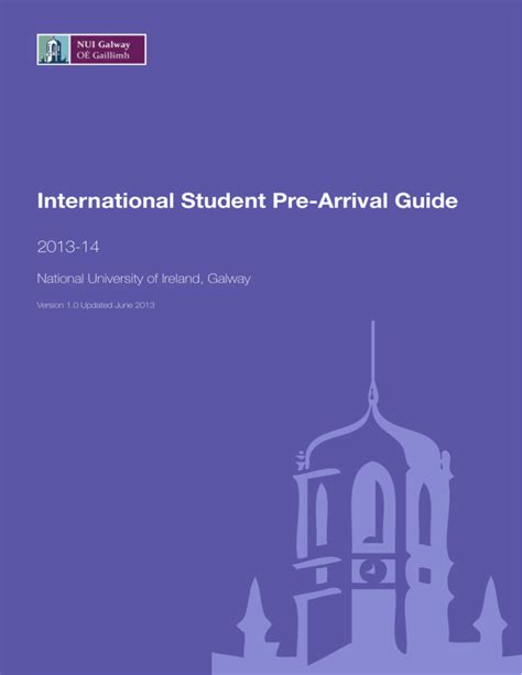 International Student Pre Arrival Guide 2013 14 National University Of