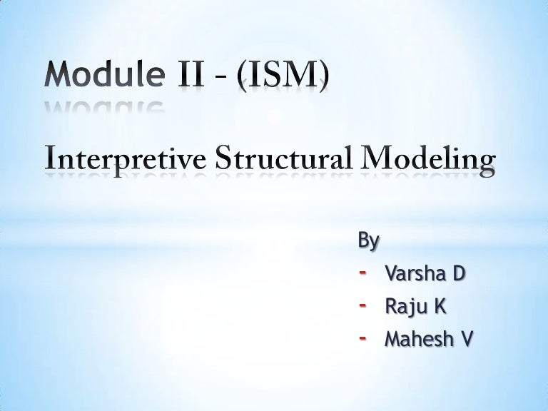 Interpretive Structural Modeling