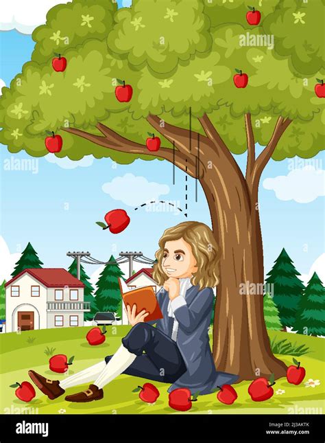 Isaac Newton Sitting By A Tree