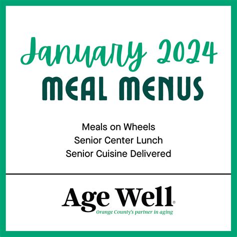 January 2024 Menus Age Well Senior Services