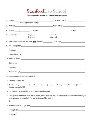 Jd Application Fee Waiver Request Form