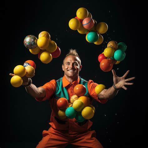 Juggler Multitasking Master Keeping Balls In The Air 29802547 Stock