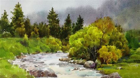 Landscape Easy Watercolor Painting Youtube