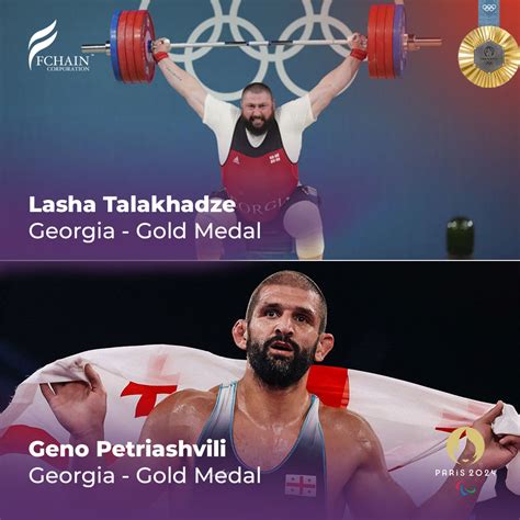 Lasha Talakhadze And Geno Petriashvili From Georgia Won Gold Medal At The Olympic Games Paris 2024