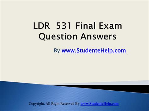 Ldr 531 Final Exam Latest University Of Phoenix Final Exam Study Guide