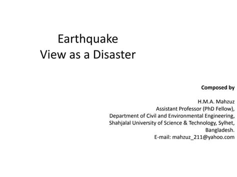 Lecture Earthquake 1