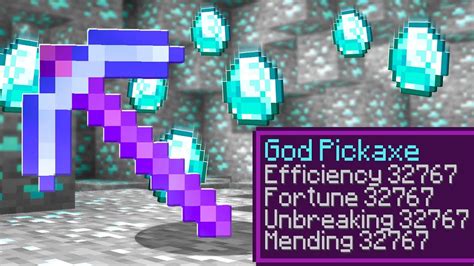 Level 32767 Pickaxe In Minecraft Max Level Enchantments Youtube