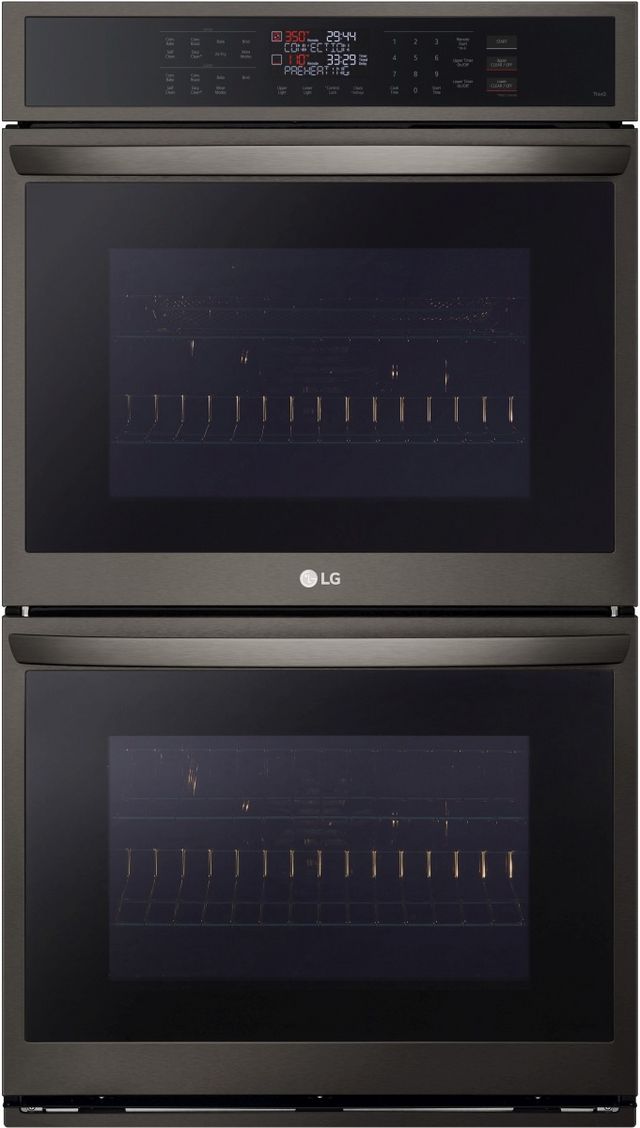 Lg 30 Printproof Black Stainless Steel Built In Double Electric Wall