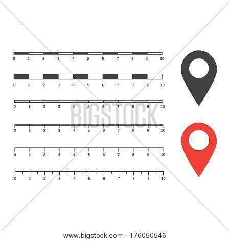 Linear Map Scale Vector Photo Free Trial Bigstock