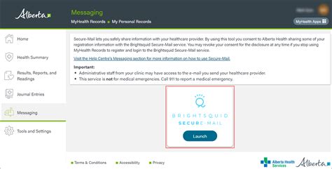 Linking Your Brightsquid Secure Mail Account To Your Alberta My Health