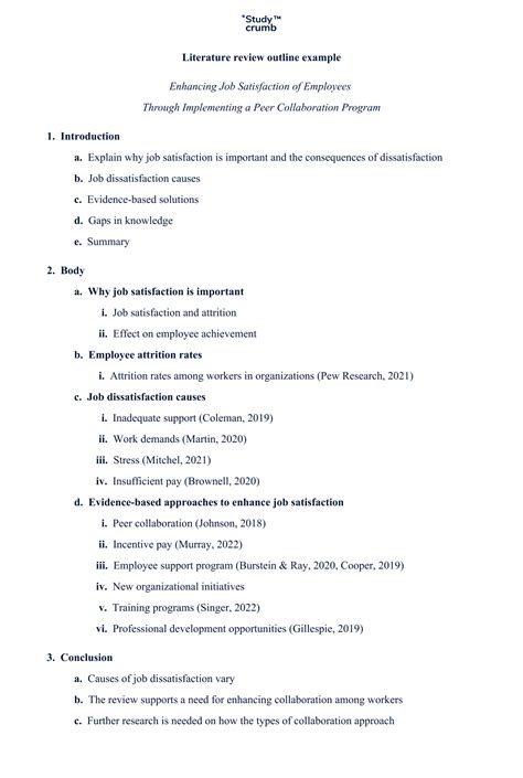 Literature Review Outline