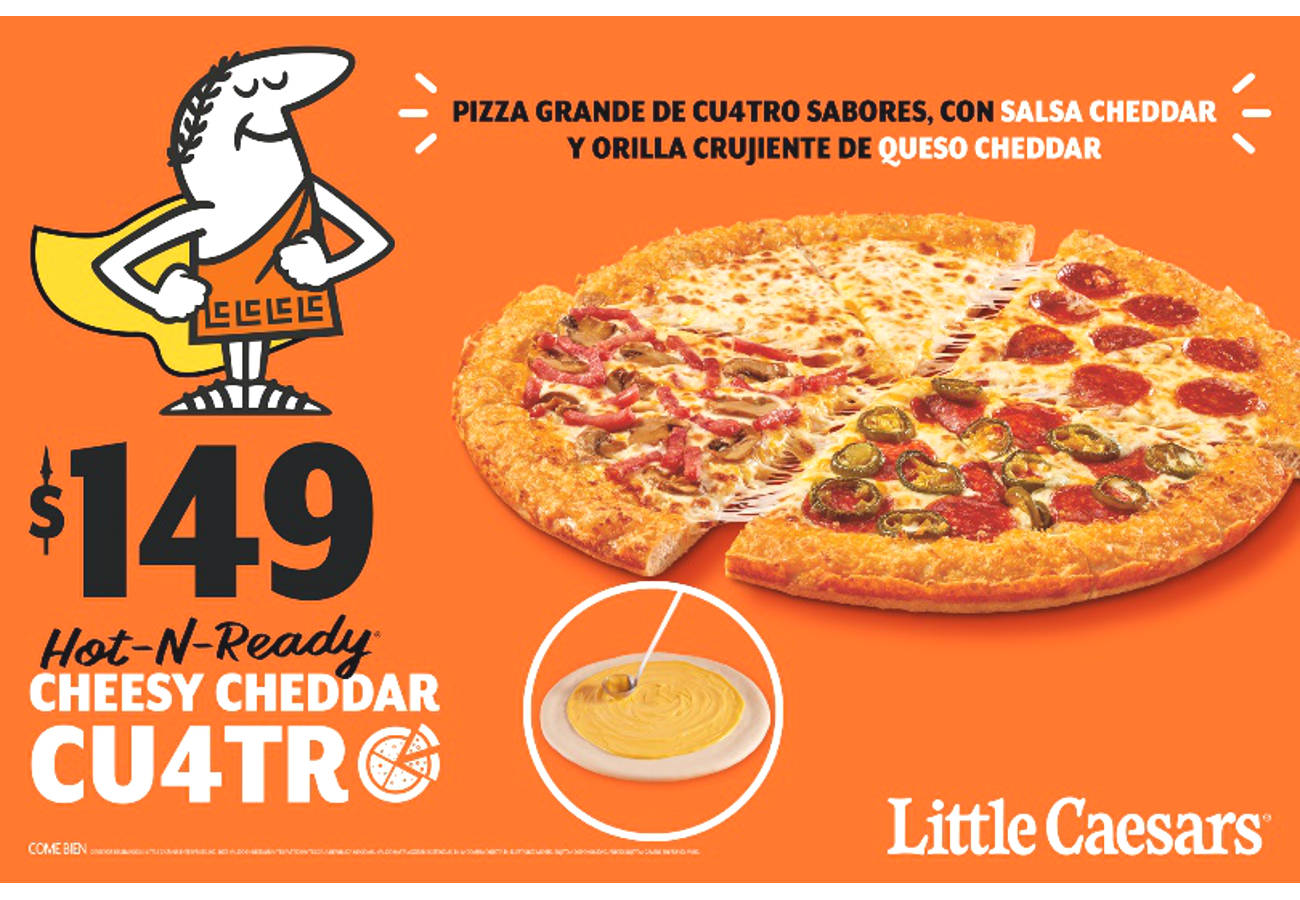 Little Caesars Presenta La Nueva Cheesy Cheddar Cu4tro Por Tiempo