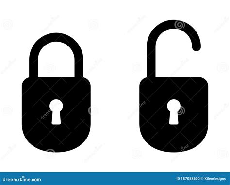 Lock Unlock Symbol Icon Padlock Open And Close Vector Image