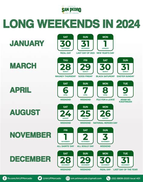 Long Weekends 2024 Sa Berta Celinka