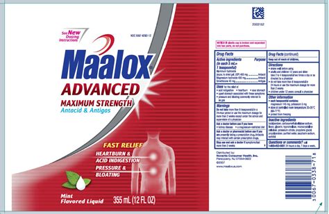 Maalox Advanced Maximum Strength Mint Liquid Novartis Consumer Health